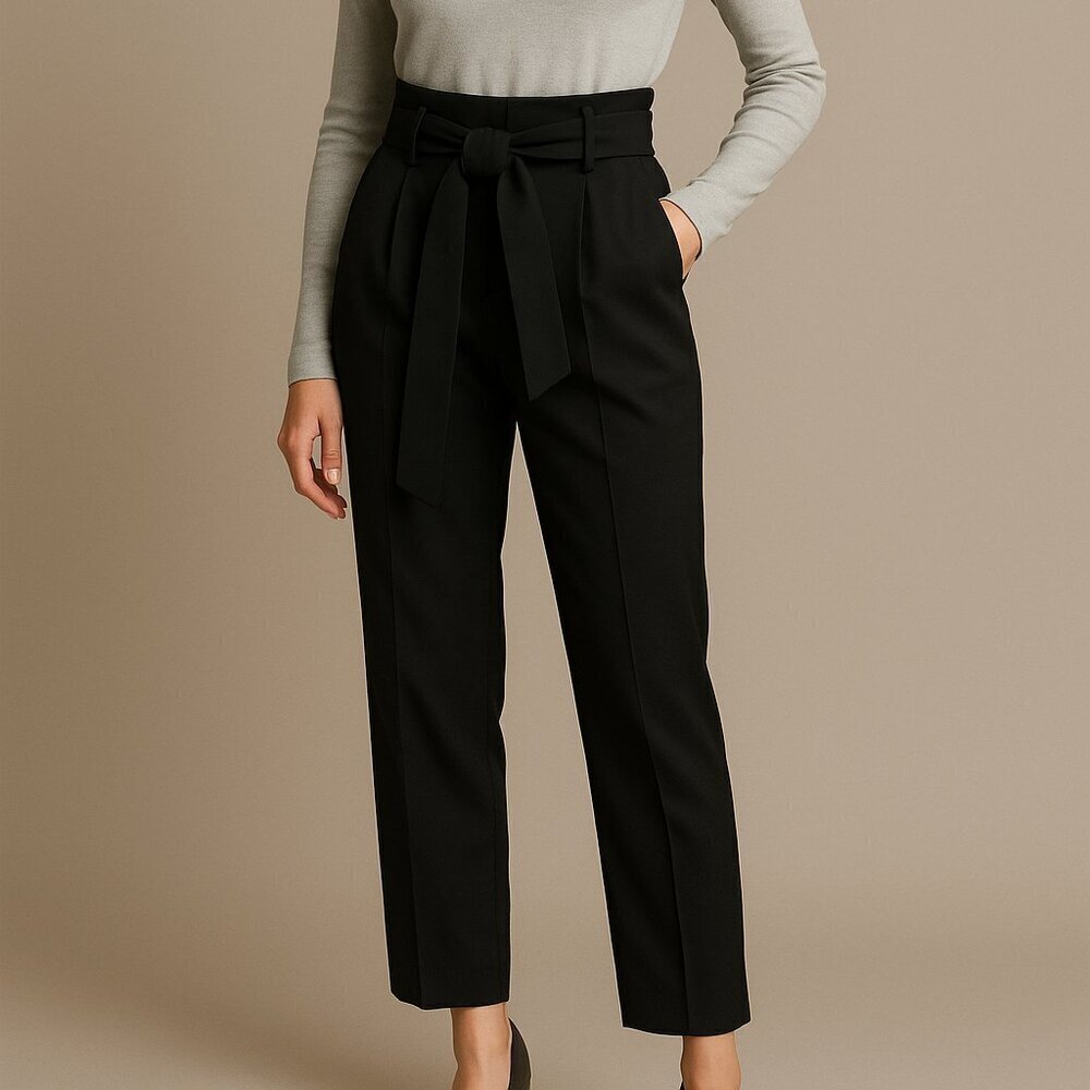 Stella McCartney Wool Trousers Sash Tie Sz 6